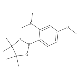 5-Methoxy-N,N-dimethyl-2-(4,4,5,5-tetramethyl-1,3,2-dioxaborolan-2-yl)benzenamine结构式