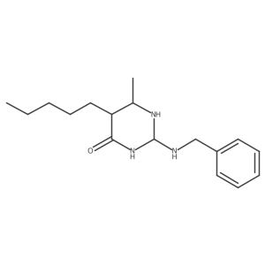 2-(Benzylamino)-6-methyl-5-pentyl-1,3-diazinan-4-one结构式
