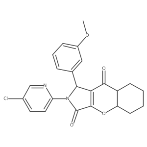 2-(5-chloropyridin-2-yl)-1-(3-methoxyphenyl)-4a,5,6,7,8,8a-hexahydro-1H-chromeno[2,3-c]pyrrole-3,9-dione结构式