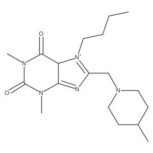 7-butyl-1,3-dimethyl-8-[(4-methylpiperidin-1-yl)methyl]-5H-purin-7-ium-2,6-dione Structure