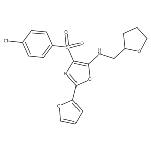 4-(4-chlorobenzenesulfonyl)-2-(furan-2-yl)-N-[(oxolan-2-yl)methyl]-1,3-oxazol-5-amine结构式