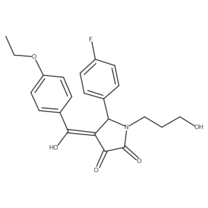 (4E)-4-[(4-ethoxyphenyl)-hydroxymethylidene]-5-(4-fluorophenyl)-1-(3-hydroxypropyl)pyrrolidine-2,3-dione结构式
