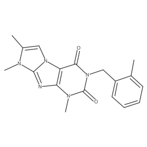 1,7,8-trimethyl-3-(2-methylbenzyl)-1H-imidazo[2,1-f]purine-2,4(3H,8H)-dione结构式