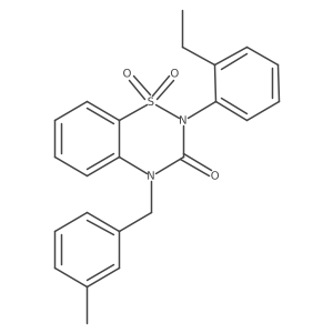 2-(2-ethylphenyl)-4-[(3-methylphenyl)methyl]-3,4-dihydro-2H-1lambda6,2,4-benzothiadiazine-1,1,3-trione Structure