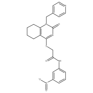 N-(3-nitrophenyl)-2-((2-oxo-1-(pyridin-4-ylmethyl)-1,2,5,6,7,8-hexahydroquinazolin-4-yl)thio)acetamide结构式