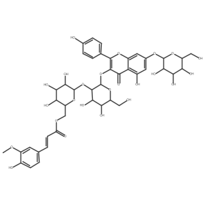 [(2R,3S,4S,5R,6S)-6-[(2S,3R,4S,5S,6R)-4,5-Dihydroxy-2-[5-hydroxy-2-(4-hydroxyphenyl)-4-oxo-7-[(2S,3R,4S,5S,6R)-3,4,5-trihydroxy-6-(hydroxymethyl)oxan-2-yl]oxychromen-3-yl]oxy-6-(hydroxymethyl)oxan-3-yl]oxy-3,4,5-trihydroxyoxan-2-yl]methyl (E)-3-(4-hydroxy-3-methoxyphenyl)prop-2-enoate Structure