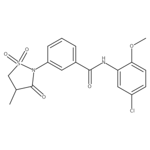 N-(5-chloro-2-methoxyphenyl)-3-(4-methyl-1,1-dioxido-3-oxoisothiazolidin-2-yl)benzamide结构式