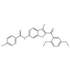 4-bromo-N-[2-(2,5-dimethoxybenzoyl)-3-methyl-1-benzofuran-6-yl]benzamide结构式