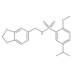 N-(1,3-benzodioxol-5-ylmethyl)-5-isopropyl-2-methoxybenzenesulfonamide结构式