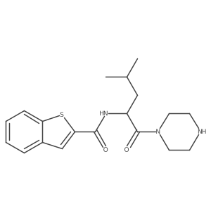 N-[(2R)-4-methyl-1-oxo-1-(piperazin-1-yl)pentan-2-yl]-1-benzothiophene-2-carboxamide Structure