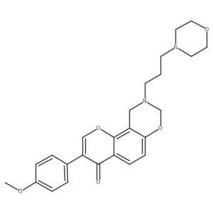 3-(4-methoxyphenyl)-9-(3-morpholinopropyl)-9,10-dihydrochromeno[8,7-e][1,3]oxazin-4(8H)-one结构式