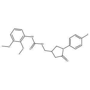 1-(2,3-Dimethoxyphenyl)-3-{[1-(4-fluorophenyl)-5-oxopyrrolidin-3-yl]methyl}urea结构式