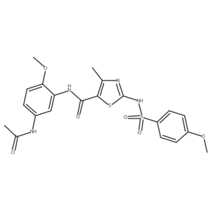 5-Thiazolecarboxamide, N-[5-(acetylamino)-2-methoxyphenyl]-2-[[(4-methoxyphenyl)sulfonyl]amino]-4-methyl- Structure