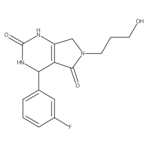 4-(3-fluorophenyl)-6-(3-hydroxypropyl)-3,4,6,7-tetrahydro-1H-pyrrolo[3,4-d]pyrimidine-2,5-dione结构式