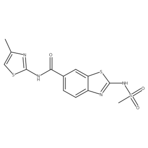 2-[(methylsulfonyl)amino]-N-(4-methyl-1,3-thiazol-2-yl)-1,3-benzothiazole-6-carboxamide结构式