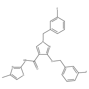 1-(3-fluorobenzyl)-3-((3-fluorobenzyl)oxy)-N-(4-methylthiazol-2-yl)-1H-pyrazole-4-carboxamide结构式