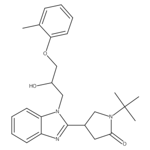 1-(tert-butyl)-4-(1-(2-hydroxy-3-(o-tolyloxy)propyl)-1H-benzo[d]imidazol-2-yl)pyrrolidin-2-one结构式