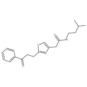 N-isopentyl-2-(2-((2-oxo-2-phenylethyl)thio)thiazol-4-yl)acetamide Structure