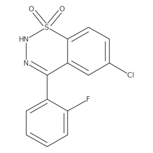 6-chloro-4-(2-fluorophenyl)-2H-1,2,3-benzothiadiazine 1,1-dioxide Structure