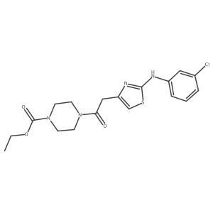 Ethyl 4-(2-{2-[(3-chlorophenyl)amino]-1,3-thiazol-4-yl}acetyl)piperazine-1-carboxylate结构式