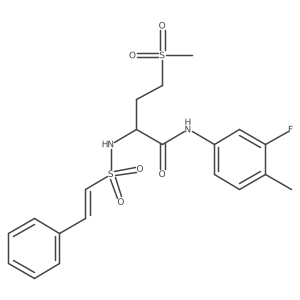 N-(3-fluoro-4-methyl-phenyl)-4-methylsulfonyl-2-[[(E)-styryl]sulfonylamino]butanamide Structure