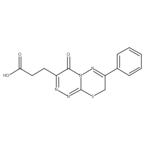 3-{4-oxo-7-phenyl-4H,8H-[1,2,4]triazino[3,4-b][1,3,4]thiadiazin-3-yl}propanoic acid结构式