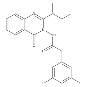 2-(3,5-difluorophenyl)-N-[2-(ethyl-methyl-amino)-4-oxo-4H-quinazolin-3-yl]acetamide结构式