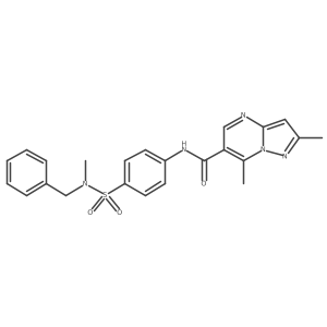 N-{4-[benzyl(methyl)sulfamoyl]phenyl}-2,7-dimethylpyrazolo[1,5-a]pyrimidine-6-carboxamide结构式