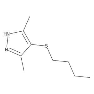 4-(Butylthio)-3,5-dimethyl-1H-pyrazole结构式