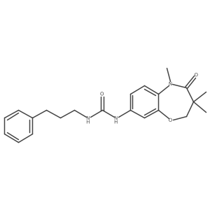 1-(3-Phenylpropyl)-3-(3,3,5-trimethyl-4-oxo-2,3,4,5-tetrahydrobenzo[b][1,4]oxazepin-8-yl)urea Structure