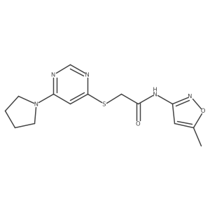N-(5-methylisoxazol-3-yl)-2-((6-(pyrrolidin-1-yl)pyrimidin-4-yl)thio)acetamide结构式