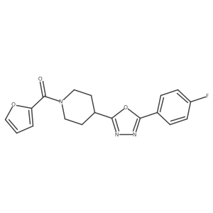 (4-(5-(4-Fluorophenyl)-1,3,4-oxadiazol-2-yl)piperidin-1-yl)(furan-2-yl)methanone结构式