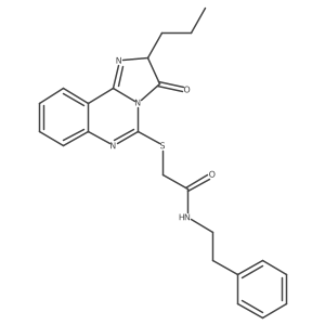 2-((3-oxo-2-propyl-2,3-dihydroimidazo[1,2-c]quinazolin-5-yl)thio)-N-phenethylacetamide结构式
