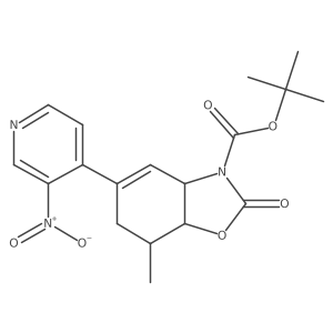 rel-tert-Butyl (3aS,7R,7aR)-7-methyl-5-(3-nitropyridin-4-yl)-2-oxo-3a,6,7,7a-tetrahydrobenzo[d]oxazole-3(2H)-carboxylate Structure