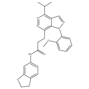 N-(benzo[d][1,3]dioxol-5-yl)-2-((4-isopropyl-1-(2-methoxyphenyl)-1H-pyrazolo[3,4-d]pyridazin-7-yl)thio)acetamide Structure