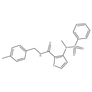 N-(4-methylbenzyl)-3-[methyl(phenylsulfonyl)amino]thiophene-2-carboxamide结构式