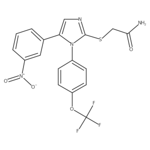 2-((5-(3-nitrophenyl)-1-(4-(trifluoromethoxy)phenyl)-1H-imidazol-2-yl)thio)acetamide Structure