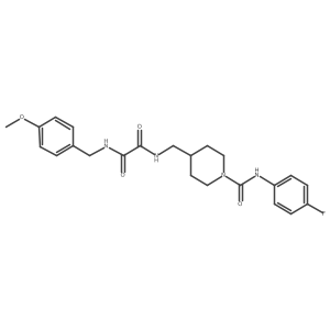 N1-((1-((4-fluorophenyl)carbamoyl)piperidin-4-yl)methyl)-N2-(4-methoxybenzyl)oxalamide结构式
