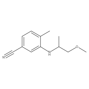 3-[(1-Methoxypropan-2-yl)amino]-4-methylbenzonitrile结构式