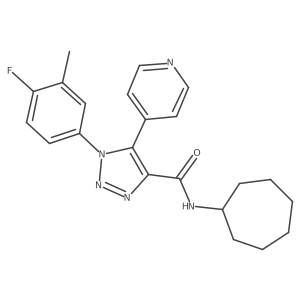 N-cycloheptyl-1-(4-fluoro-3-methylphenyl)-5-(pyridin-4-yl)-1H-1,2,3-triazole-4-carboxamide结构式