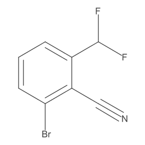 2-Bromo-6-(difluoromethyl)benzonitrile结构式