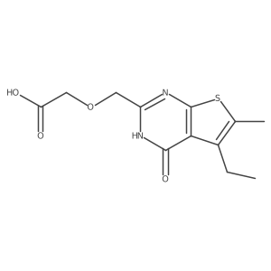 2-({5-ethyl-6-methyl-4-oxo-1H,4H-thieno[2,3-d]pyrimidin-2-yl}methoxy)acetic acid Structure