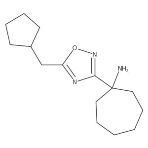1-[5-(Cyclopentylmethyl)-1,2,4-oxadiazol-3-yl]cycloheptan-1-amine结构式