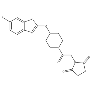 1-(2-{4-[(6-Fluoro-1,3-benzothiazol-2-yl)oxy]piperidin-1-yl}-2-oxoethyl)pyrrolidine-2,5-dione Structure