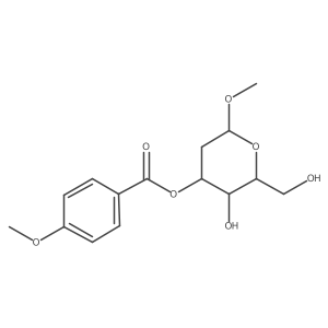 I+/--D-ribo-Hexopyranoside, methyl 2-deoxy-, 3-(4-methoxybenzoate) Structure