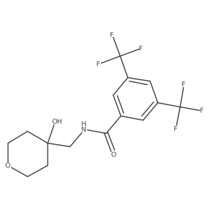 N-((4-hydroxytetrahydro-2H-pyran-4-yl)methyl)-3,5-bis(trifluoromethyl)benzamide结构式