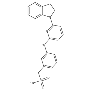 3-[(4-(Indolin-1-yl)-1,3,5-triazin-2-yl)amino]-benzenemethanesulfonamide结构式