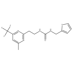 1-(2-(4-Methyl-6-(trifluoromethyl)pyrimidin-2-yl)ethyl)-3-(thiophen-2-ylmethyl)urea结构式