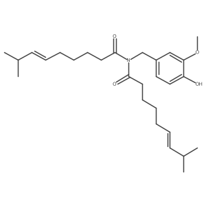 (6Z)-N-[(4-hydroxy-3-methoxyphenyl)methyl]-8-methyl-N-[(6Z)-8-methylnon-6-enoyl]non-6-enamide结构式