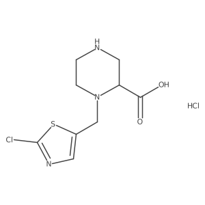 1-((2-Chlorothiazol-5-yl)methyl)piperazine-2-carboxylic acid hydrochloride结构式